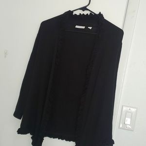 Black ruffle cardigan